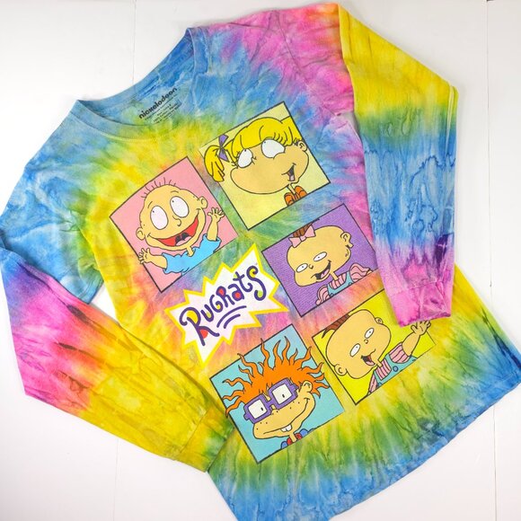 Nickelodeon Other - NICKELODEON RUGRATS MULTICOLOR TIE-DYE LONG SLEEVE SHIRT MEN'S SIZE SMALL IN GUC